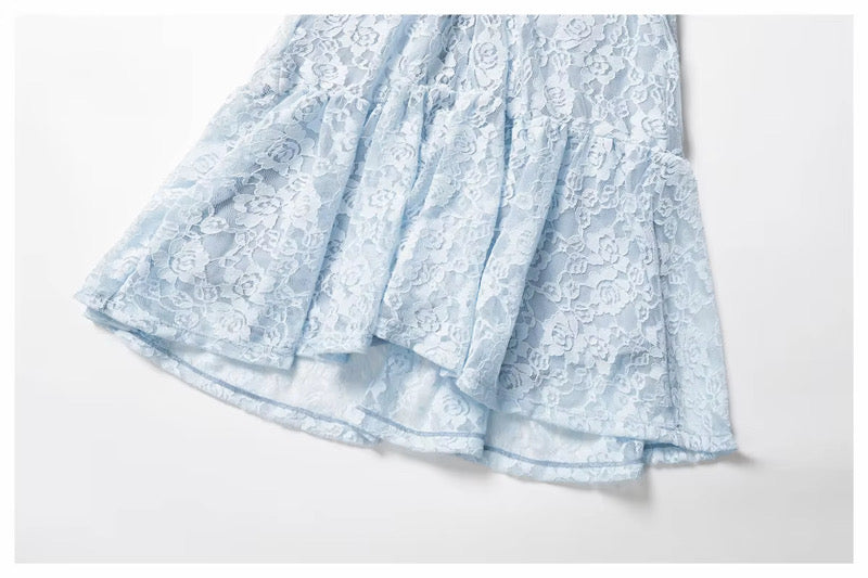 LACE FLARE MINI DRESS